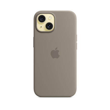 APPLE Custodia MagSafe in silicone per iPhone 15 Plus - Grigio creta