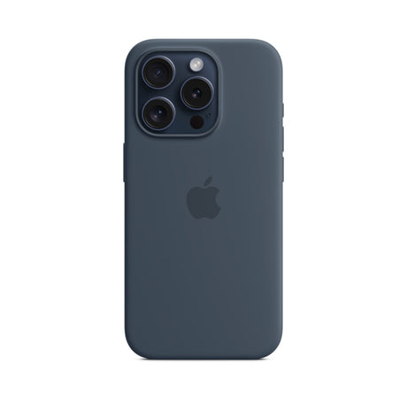 APPLE Custodia MagSafe in silicone per iPhone 15 Pro - Blu tempesta