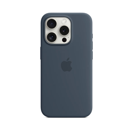 APPLE Custodia MagSafe in silicone per iPhone 15 Pro - Blu tempesta