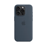 APPLE Custodia MagSafe in silicone per iPhone 15 Pro - Blu tempesta
