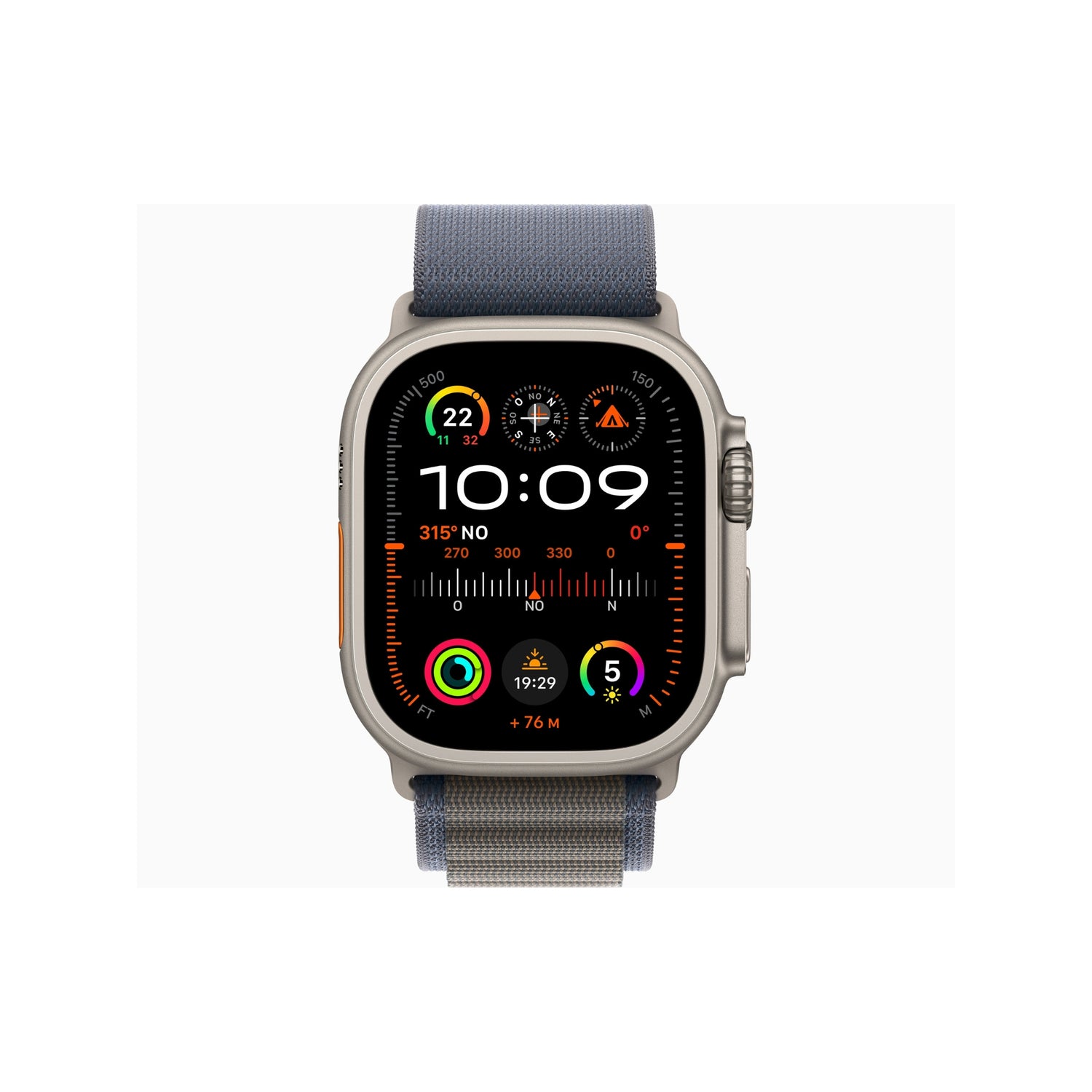 APPLE Watch Ultra 2 GPS + Cellular, Cassa 49 mm in titanio con Alpine Loop blu - Small