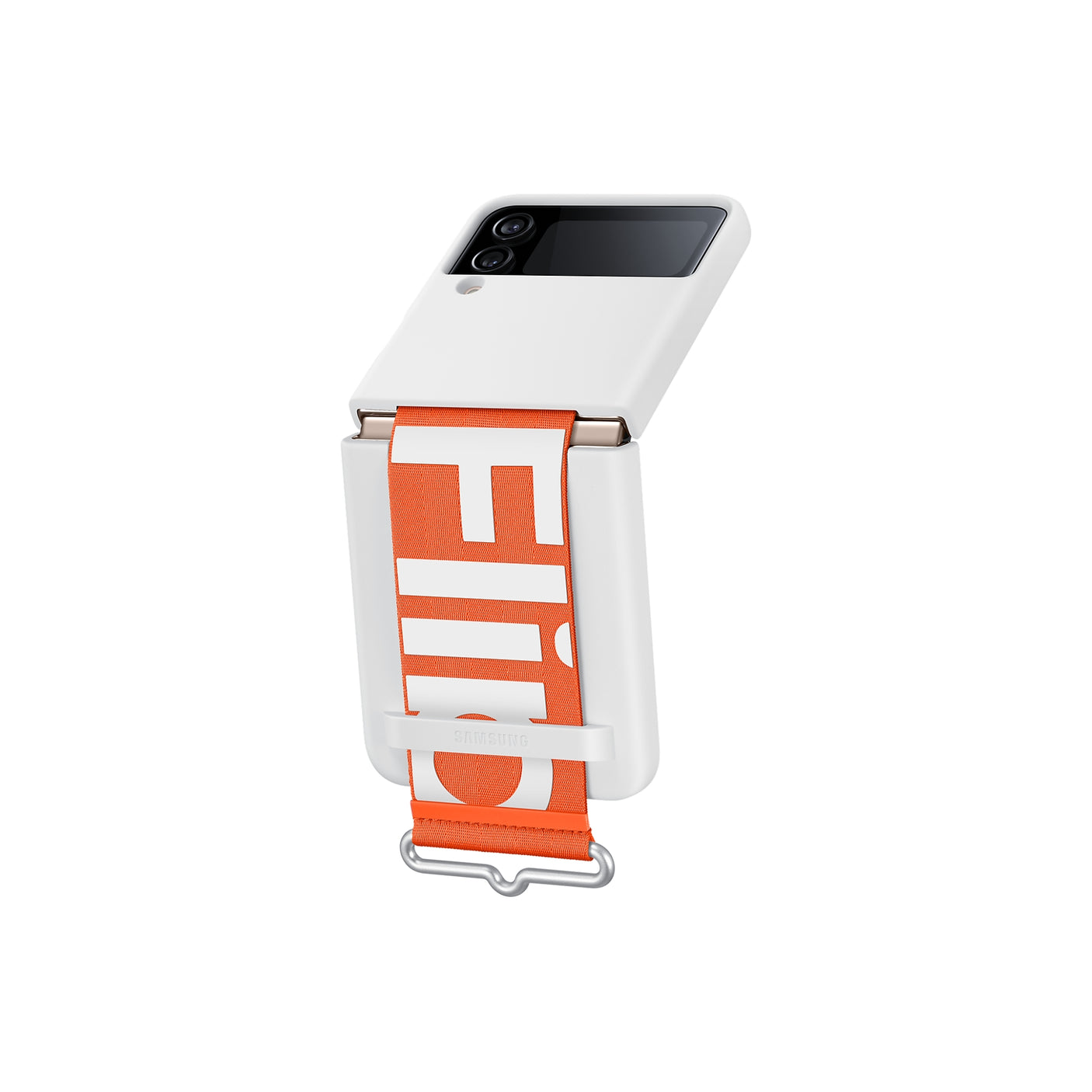 SAMSUNG Galaxy Z Flip4 Silicone Cover with Strap White