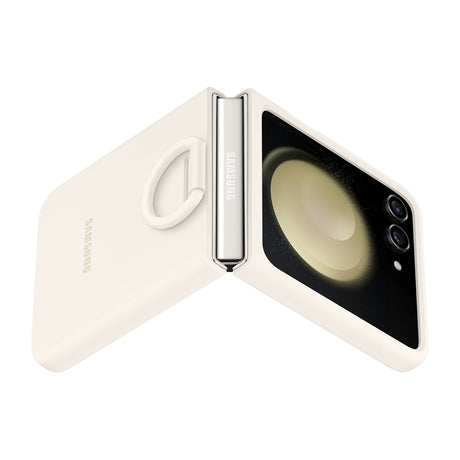 SAMSUNG Galaxy Z Flip5 Silicone Case with Ring Cream