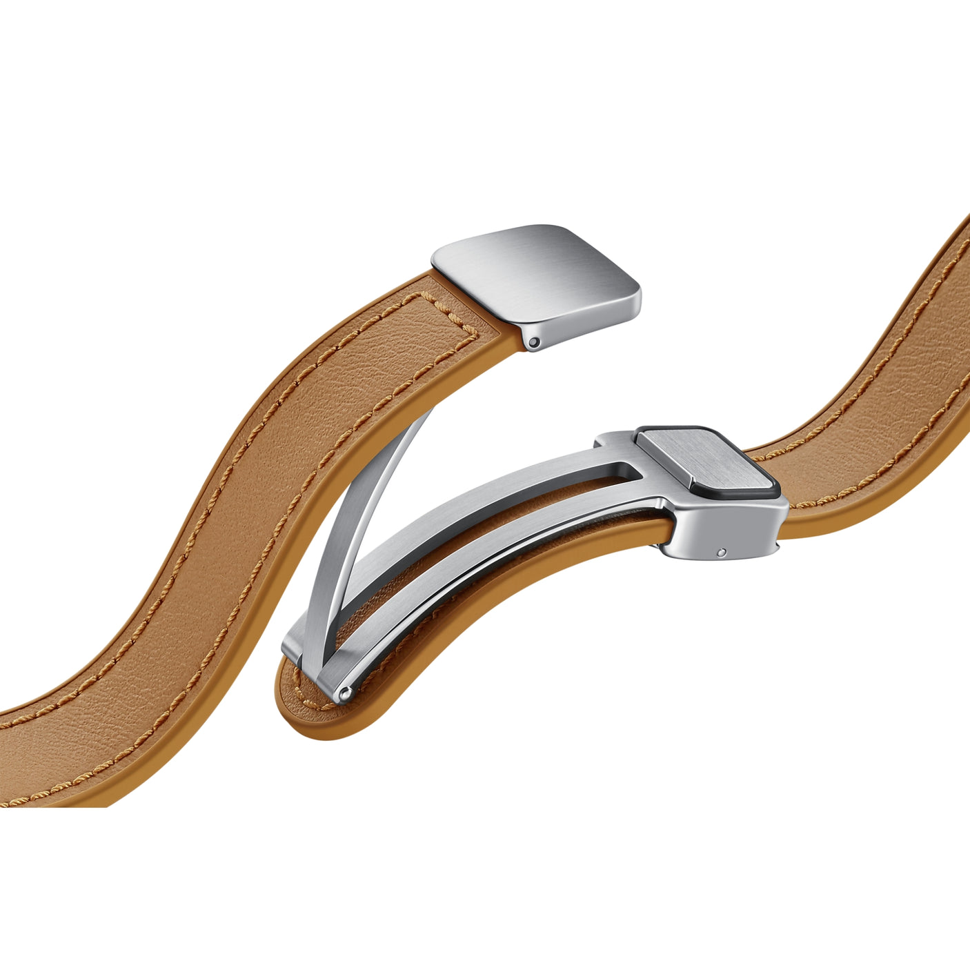 SAMSUNG Galaxy Watch6 D-Buckle Hybrid Eco-Leather Band Slim (S/M) Camel