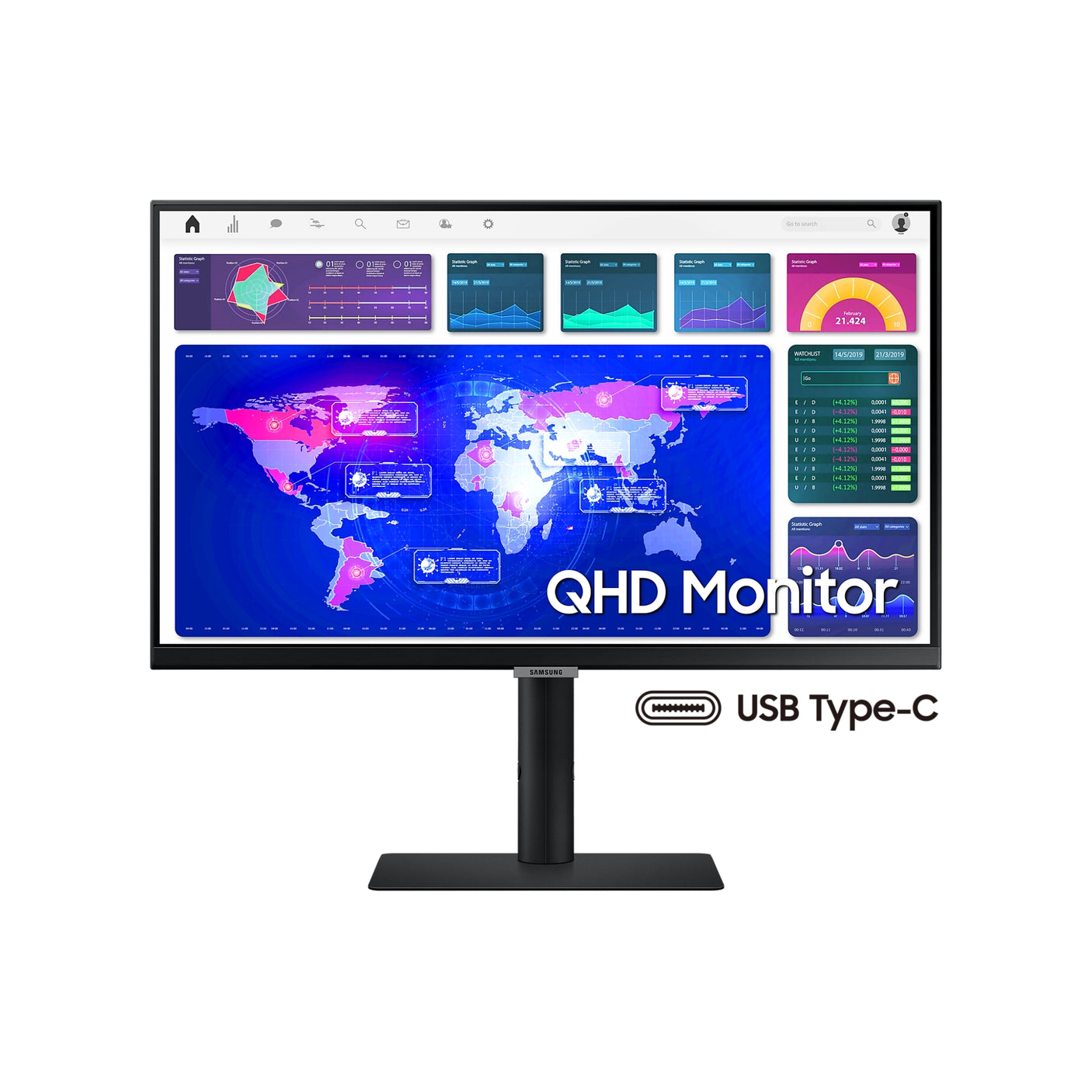 SAMSUNG Monitor HRM ViewFinity Serie S6 - S60UA da 24" QHD Flat