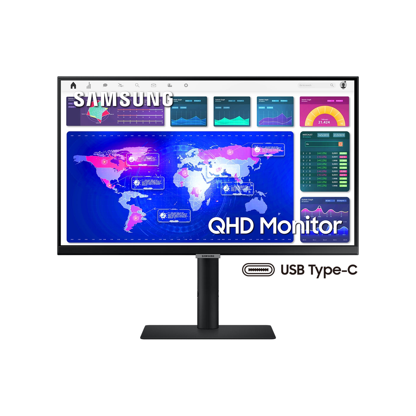 SAMSUNG Monitor HRM ViewFinity Serie S6 - S60UA da 24" QHD Flat