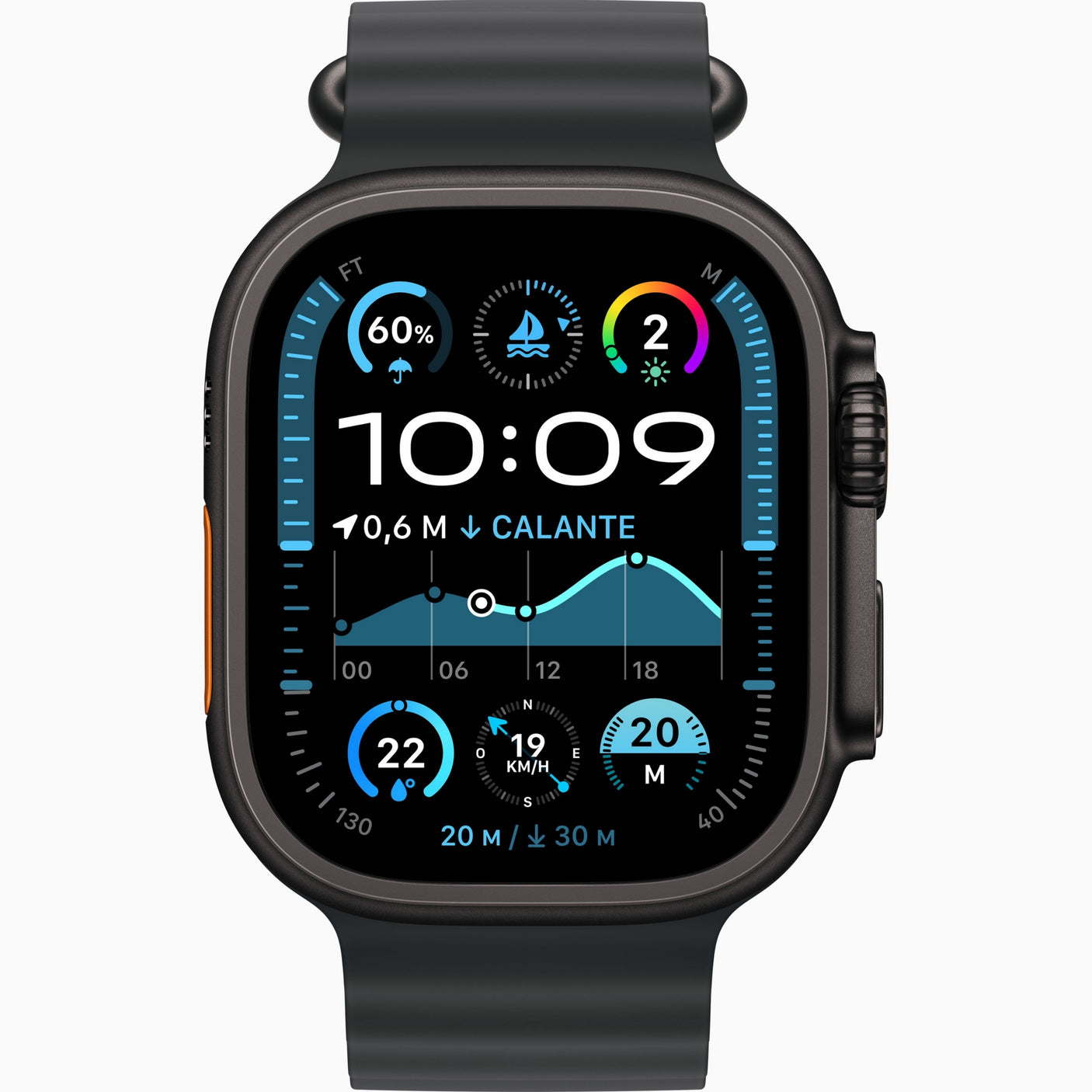 APPLE Watch Ultra 2 GPS + Cellular, Cassa 49 mm in titanio nero con Cinturino Ocean Nero