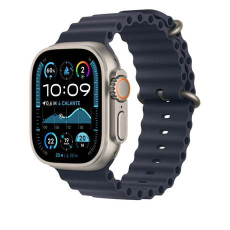 APPLE Cinturino Ocean Blu navy (49 mm) - Titanio naturale