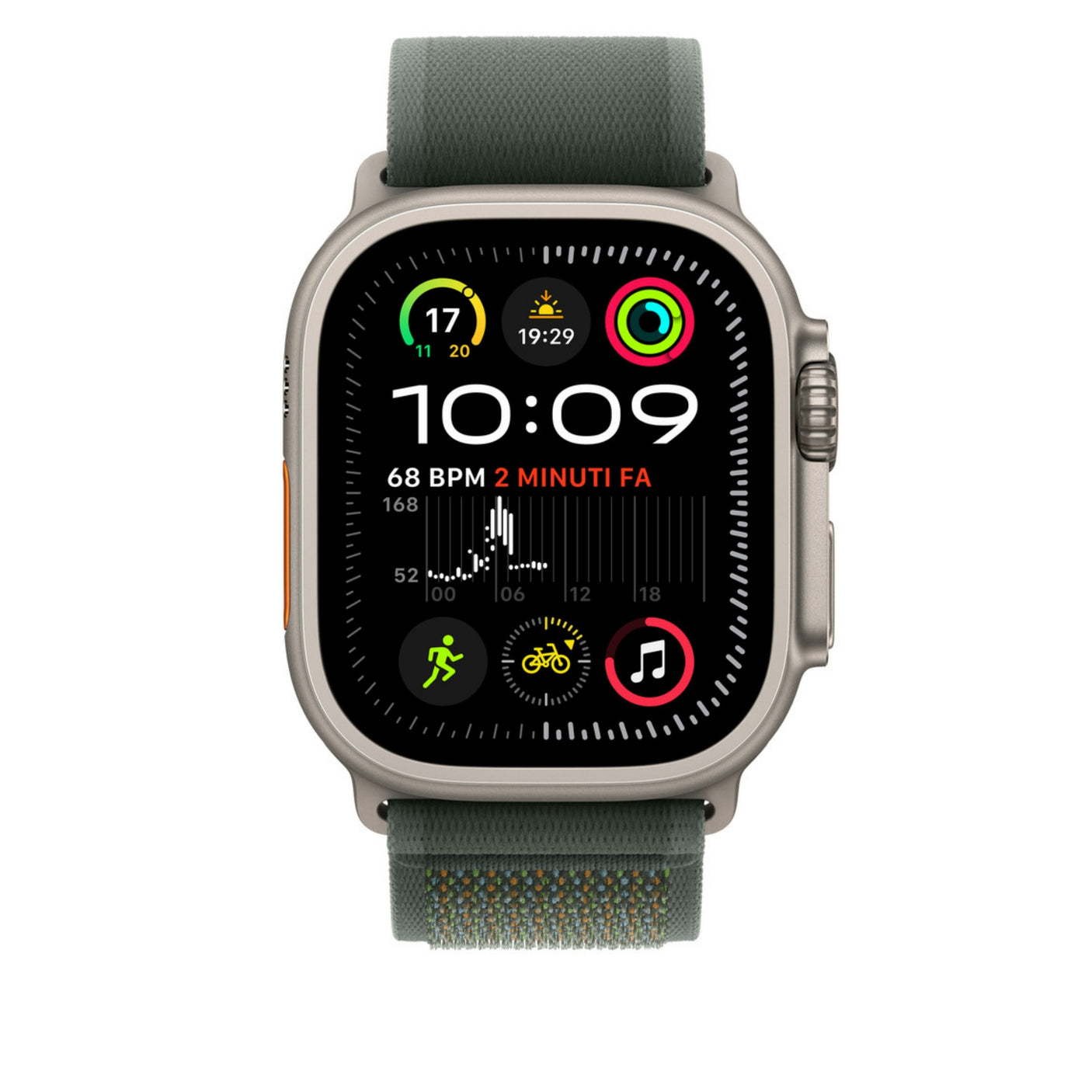 APPLE Cinturino Trail Loop Verde - M/L - Titanio naturale