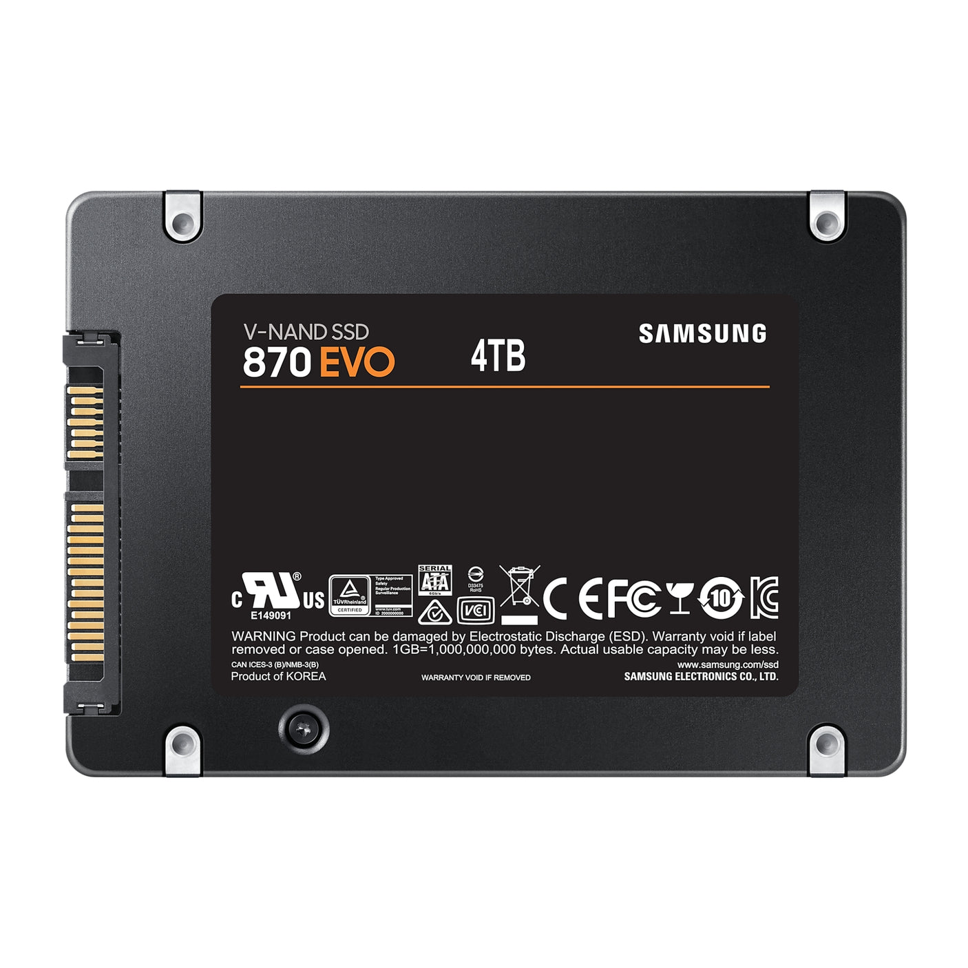 SAMSUNG 870 EVO SATA 2.5” SSD 4TB Black
