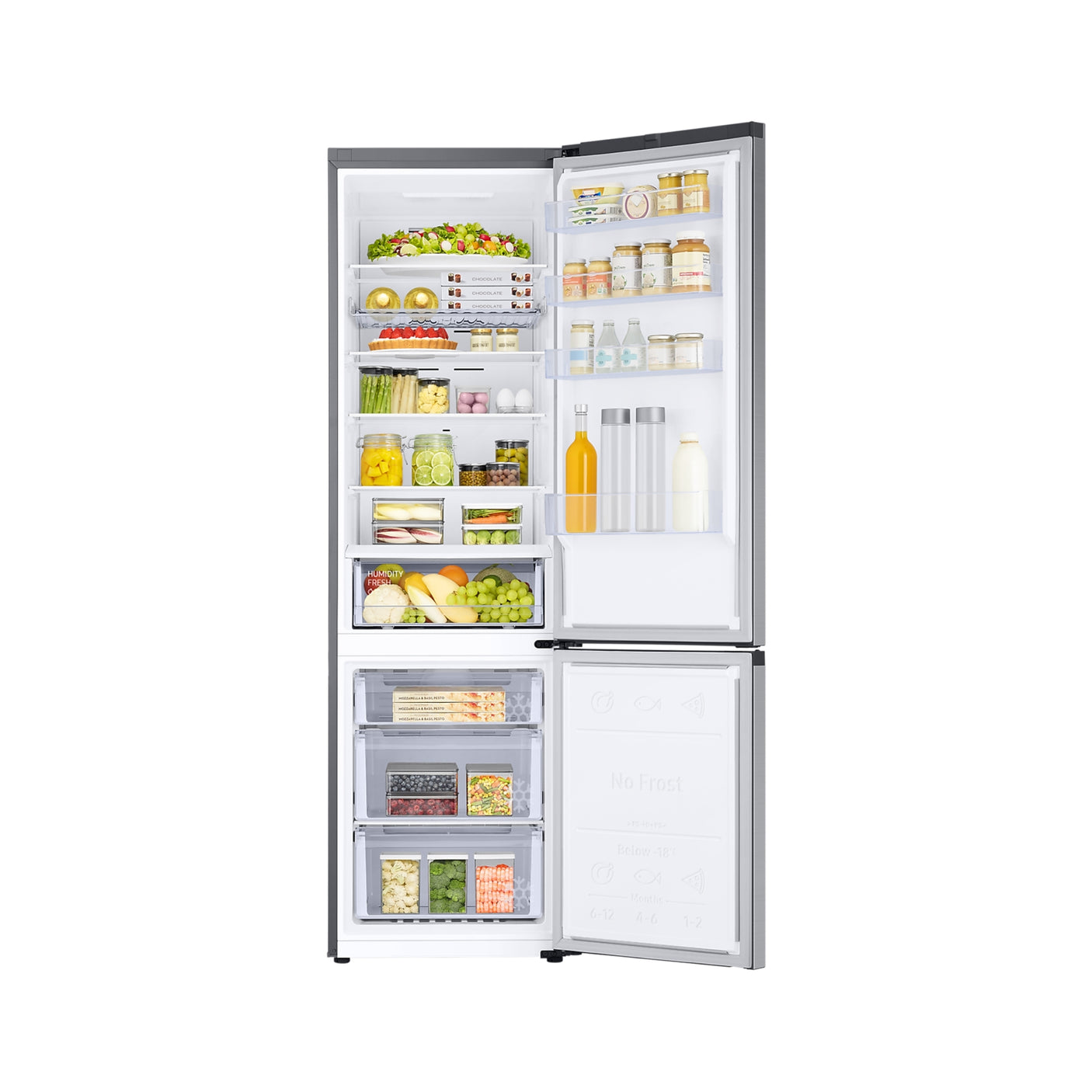 SAMSUNG Frigorifero Combinato EcoFlex AI 2m 390L Silver Inox (RB38C672CSA/EF)