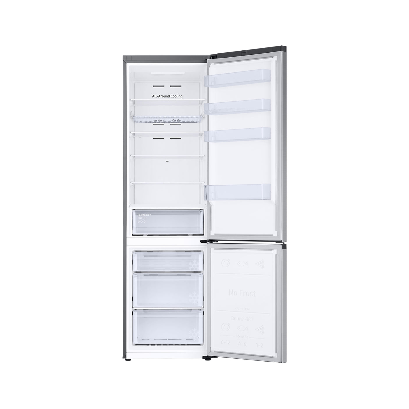 SAMSUNG Frigorifero Combinato EcoFlex AI 2m 390L Silver Inox (RB38C672CSA/EF)