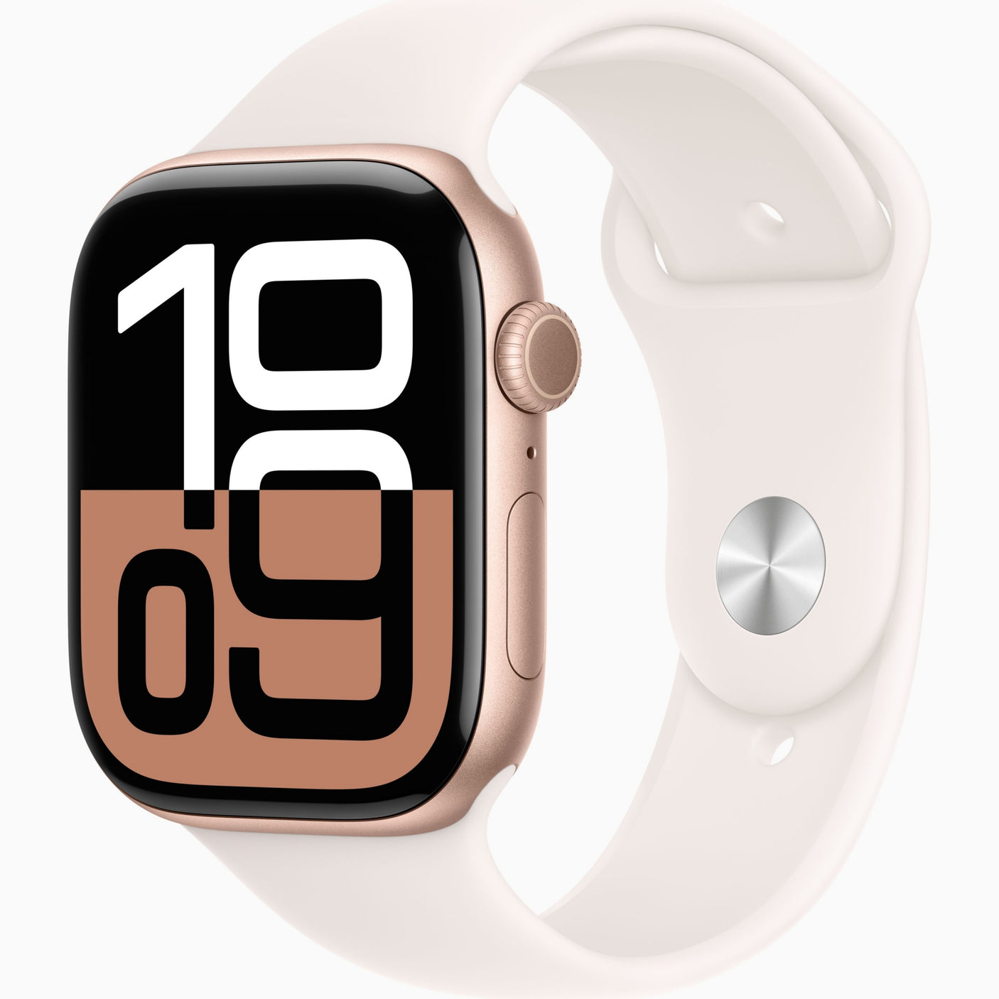 APPLE Watch Series 10 GPS + Cellular, Cassa 46 mm in alluminio oro rosa con Cinturino Sport rosa fard - S/M